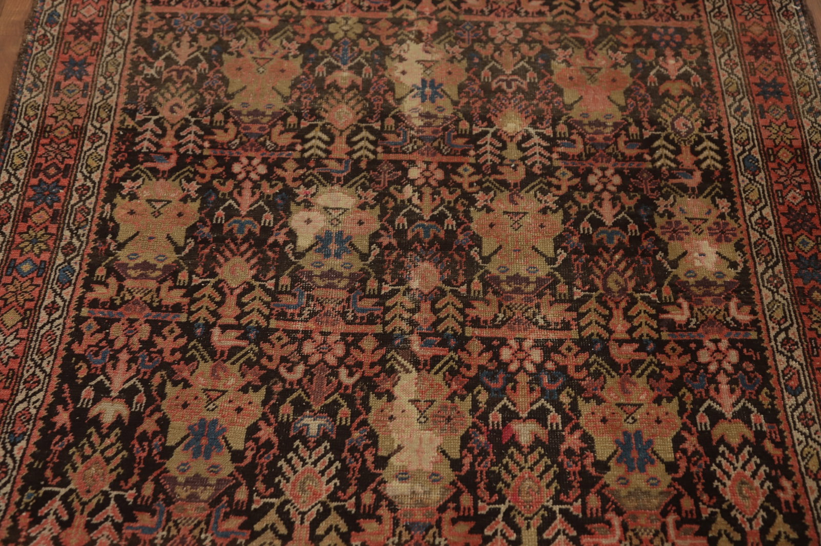 Pre-1900 Vegetable Dye Malayer Persian Runner Rug 4x9 - 5