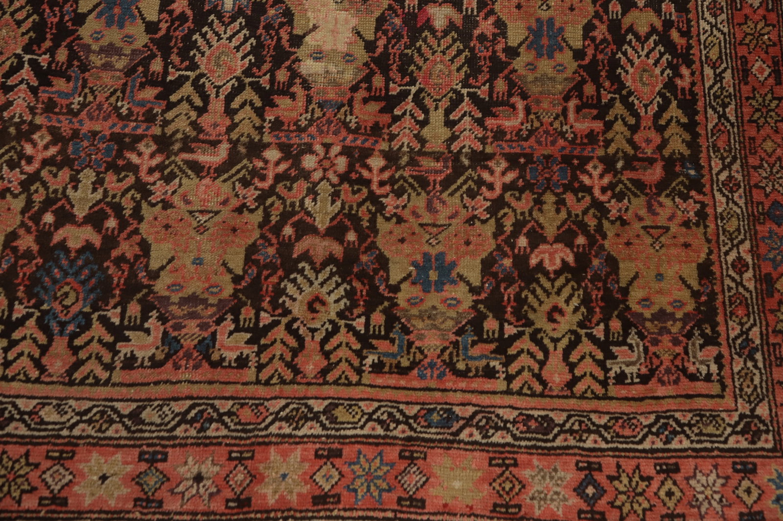 Pre-1900 Vegetable Dye Malayer Persian Runner Rug 4x9 - 7