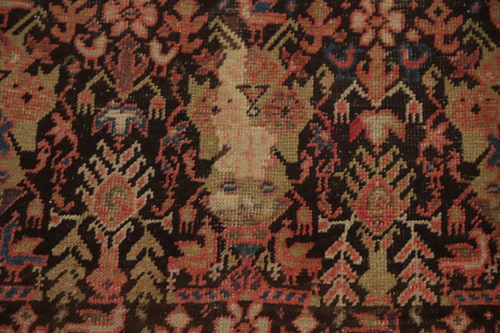 Pre-1900 Vegetable Dye Malayer Persian Runner Rug 4x9 - 8