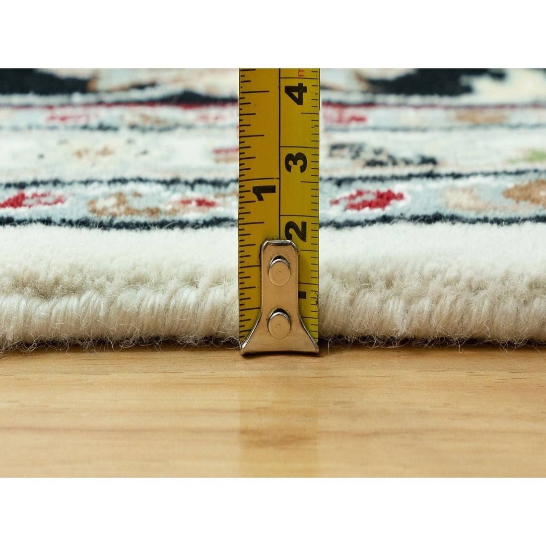 Snowbound White Hand Knotted Nain 250 KPSI Design Wool Oriental Rug - 10