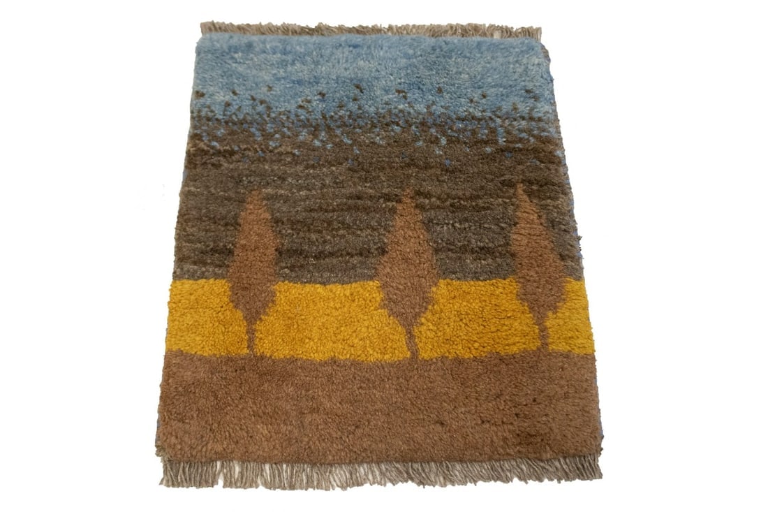 Multicolored Stripes Tribal 1'3X1'6 Gabbeh Persian Rug - 3