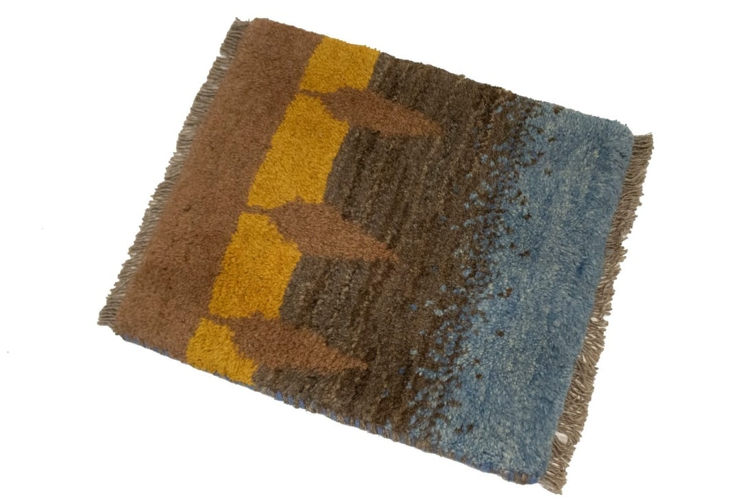Multicolored Stripes Tribal 1'3X1'6 Gabbeh Persian Rug - 5