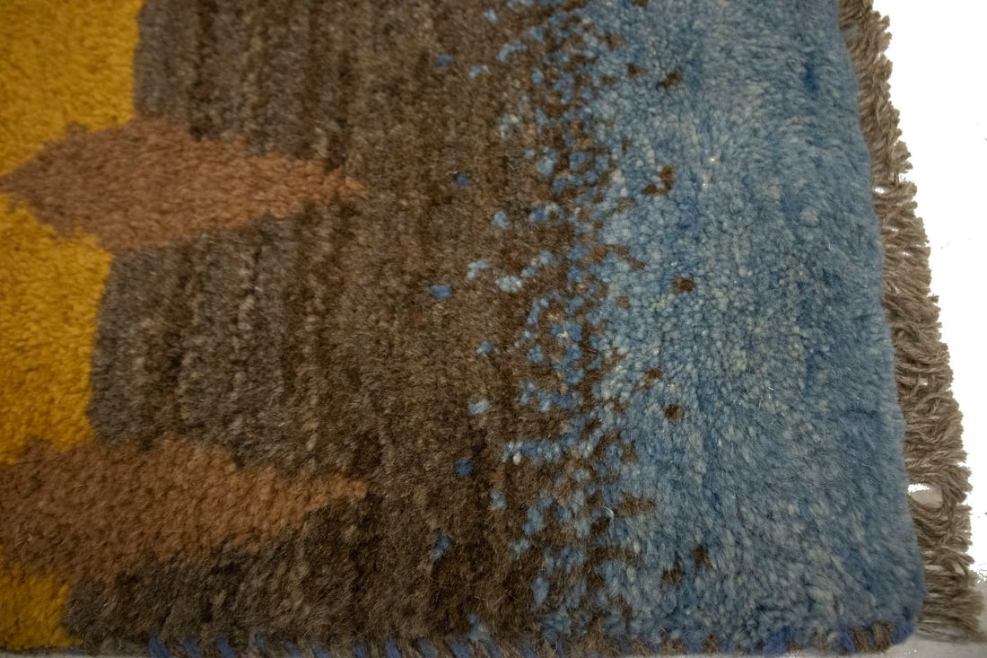 Multicolored Stripes Tribal 1'3X1'6 Gabbeh Persian Rug - 8
