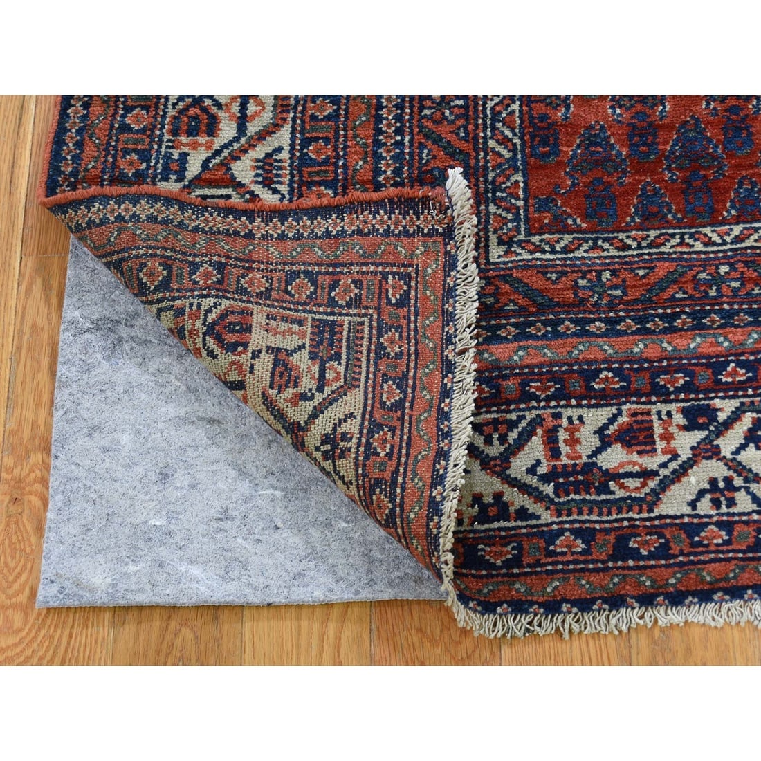 Brown Persian Seraband Good Condition Even Wear Pure Wool Rug - 3