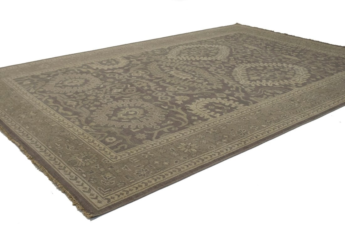 Warm Stone Floral 9X13 Transitional Oriental Rug - 10
