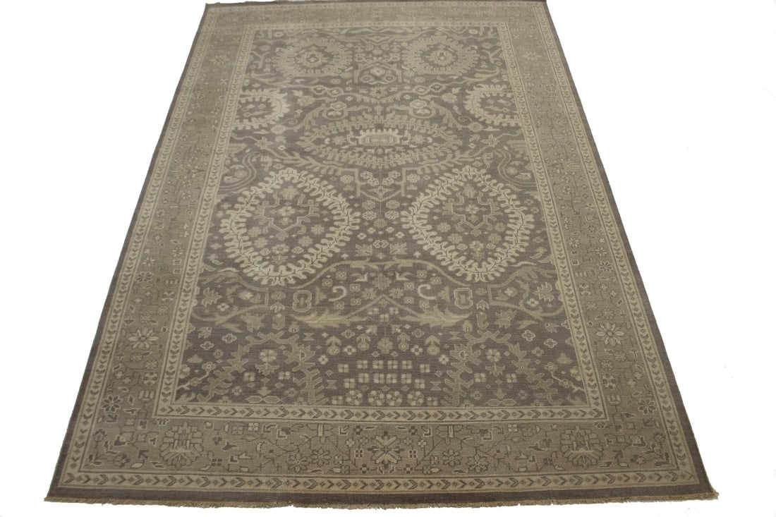Warm Stone Floral 9X13 Transitional Oriental Rug - 3