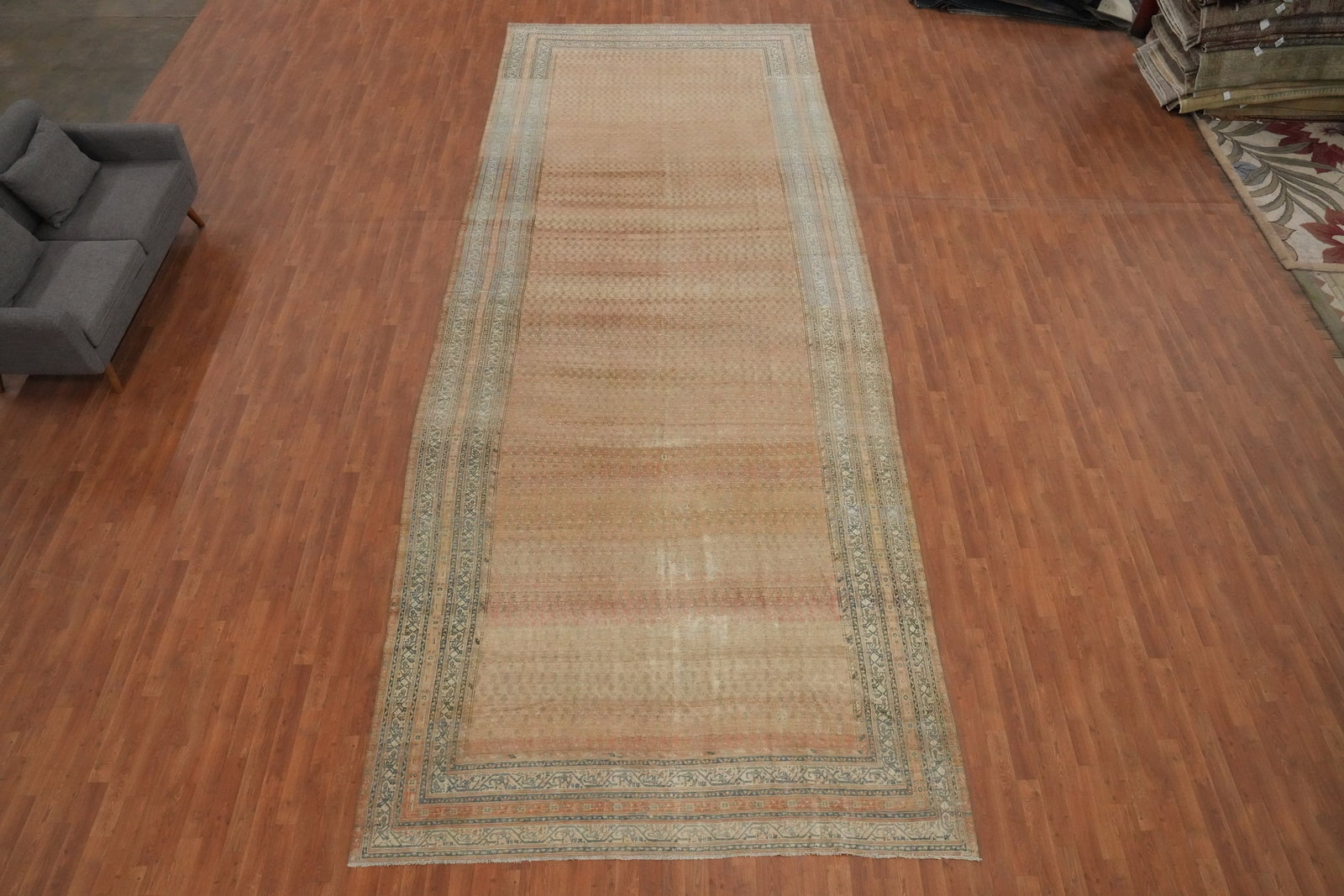 Pre-1900 Vegetable Dye Malayer Persian Large Rug 8x20 - 2
