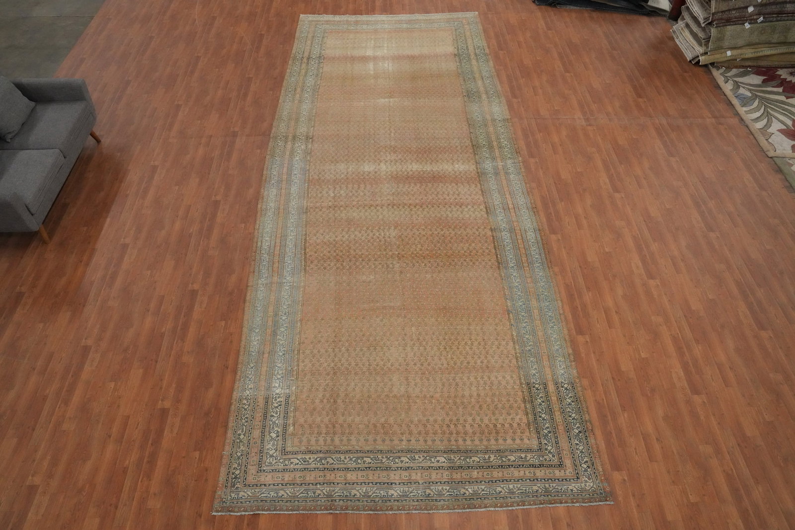 Pre-1900 Vegetable Dye Malayer Persian Large Rug 8x20 - 4
