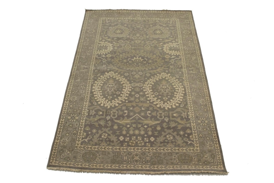 Brown Floral 5'6X8'9 Transitional Oriental Rug - 3