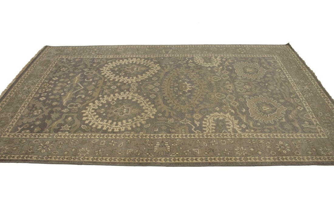 Brown Floral 5'6X8'9 Transitional Oriental Rug - 6