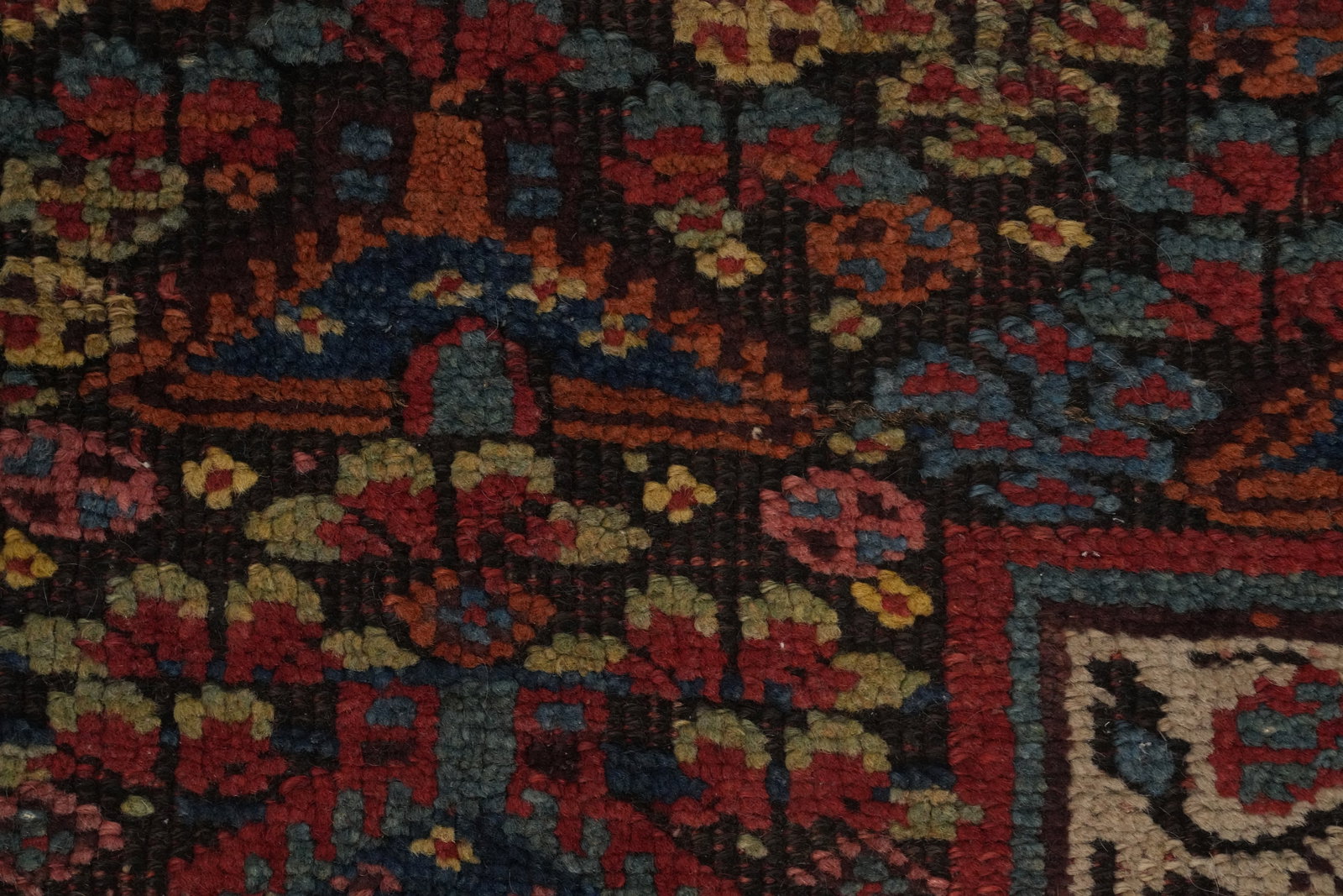Pre-1900 Vegetable Dye Bidjar Halvaei Persian Runner Rug 4x9 - 10