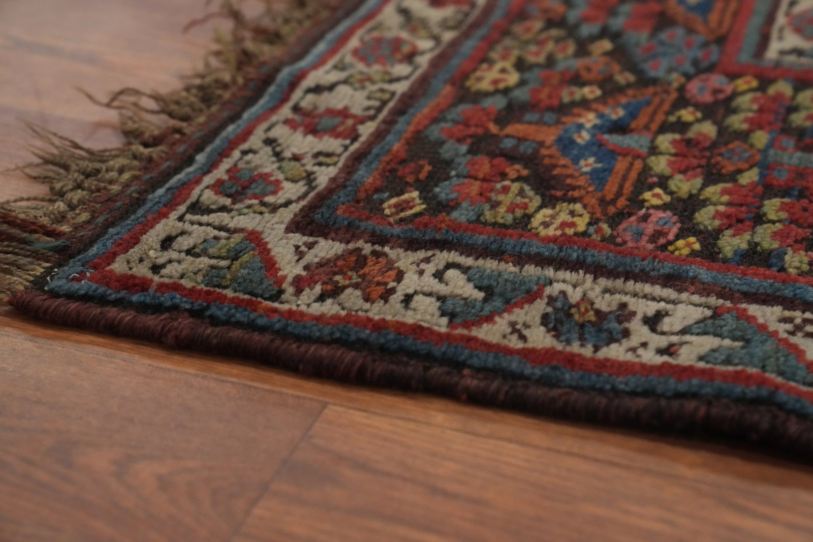 Pre-1900 Vegetable Dye Bidjar Halvaei Persian Runner Rug 4x9 - 12