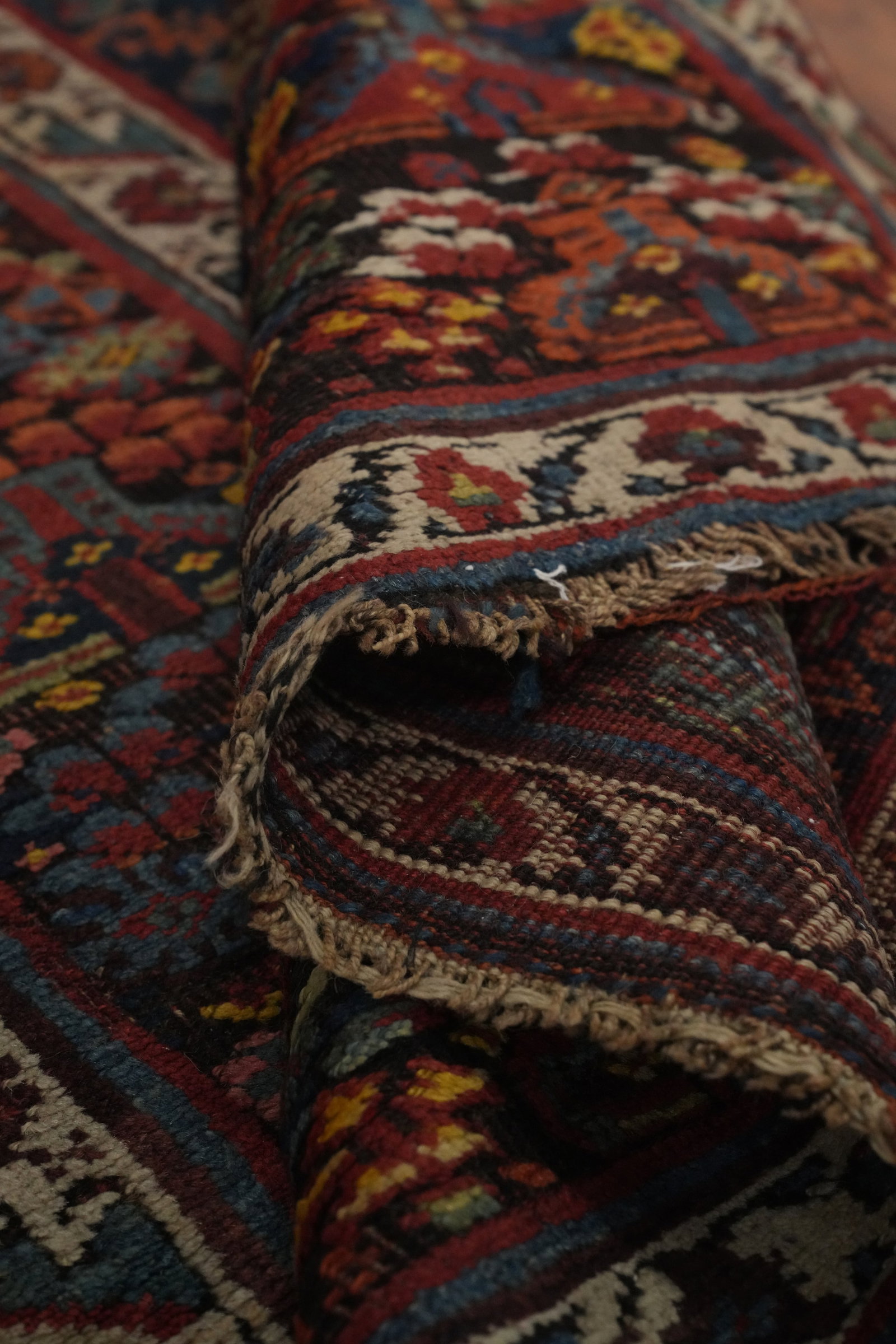 Pre-1900 Vegetable Dye Bidjar Halvaei Persian Runner Rug 4x9 - 13