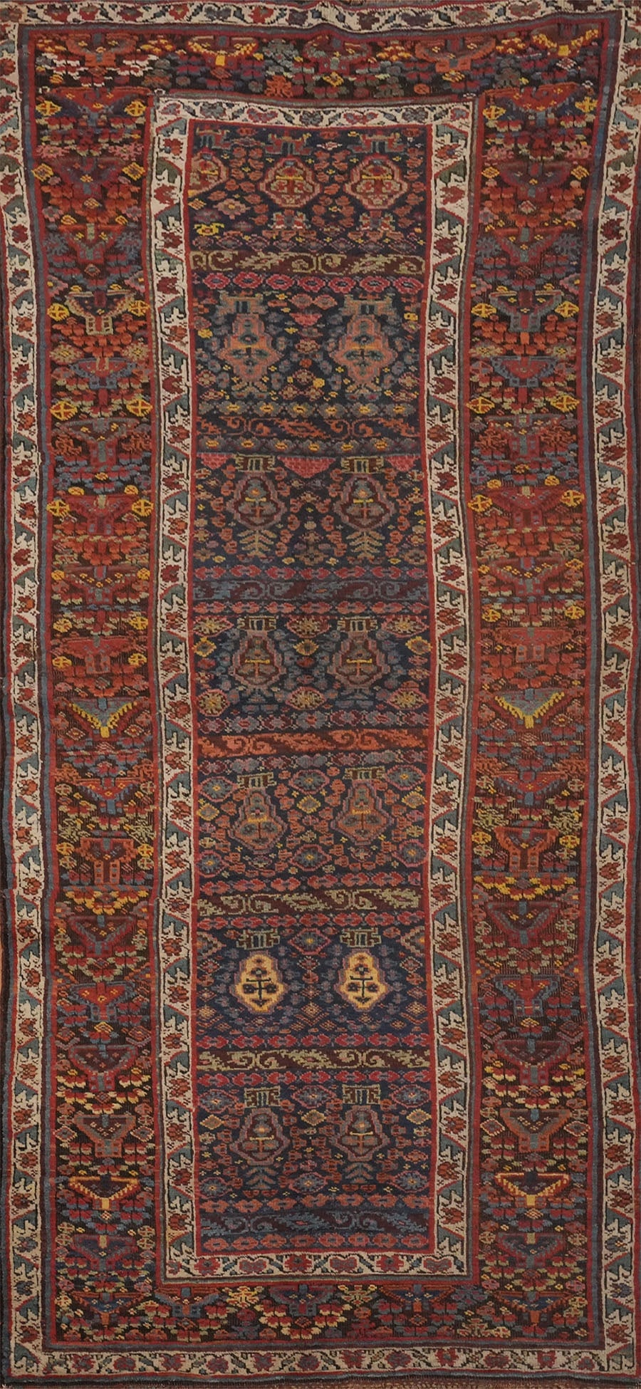 Pre-1900 Vegetable Dye Bidjar Halvaei Persian Runner Rug 4x9: Title: Pre-1900 Vegetable Dye Bidjar Halvaei Persian Runner Rug 4x9 Description:A Beautiful Genuine Iran ( Persia ) Bidjar (Halvaei) rug is Hand Knotted by skillful weavers in Iran ( Pers