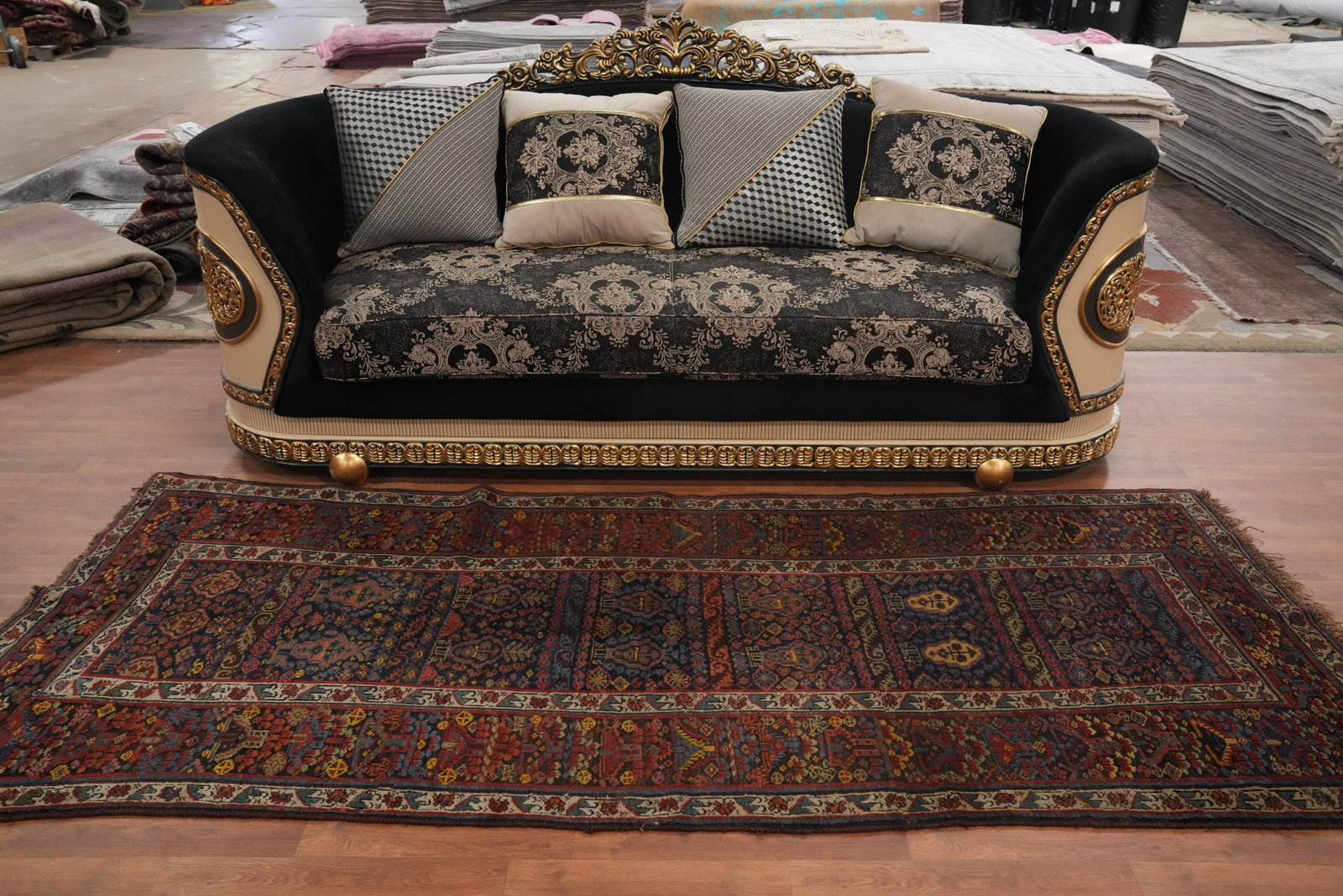 Pre-1900 Vegetable Dye Bidjar Halvaei Persian Runner Rug 4x9 - 3