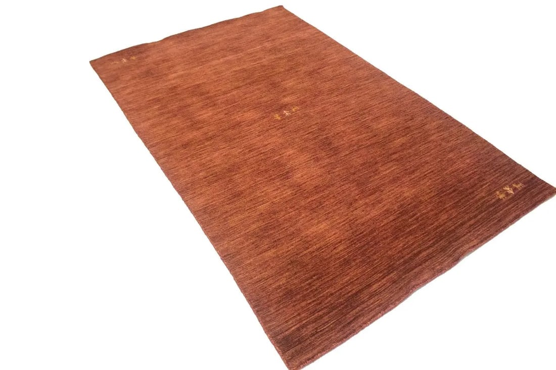 Solid Rusty Red 4X6 Oriental Modern Rug - 5