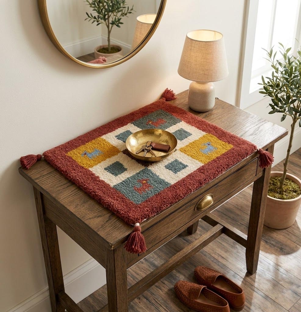Multicolored Tribal Modern 1'5X1'5 Indo-Gabbeh Oriental Square Rug - 2