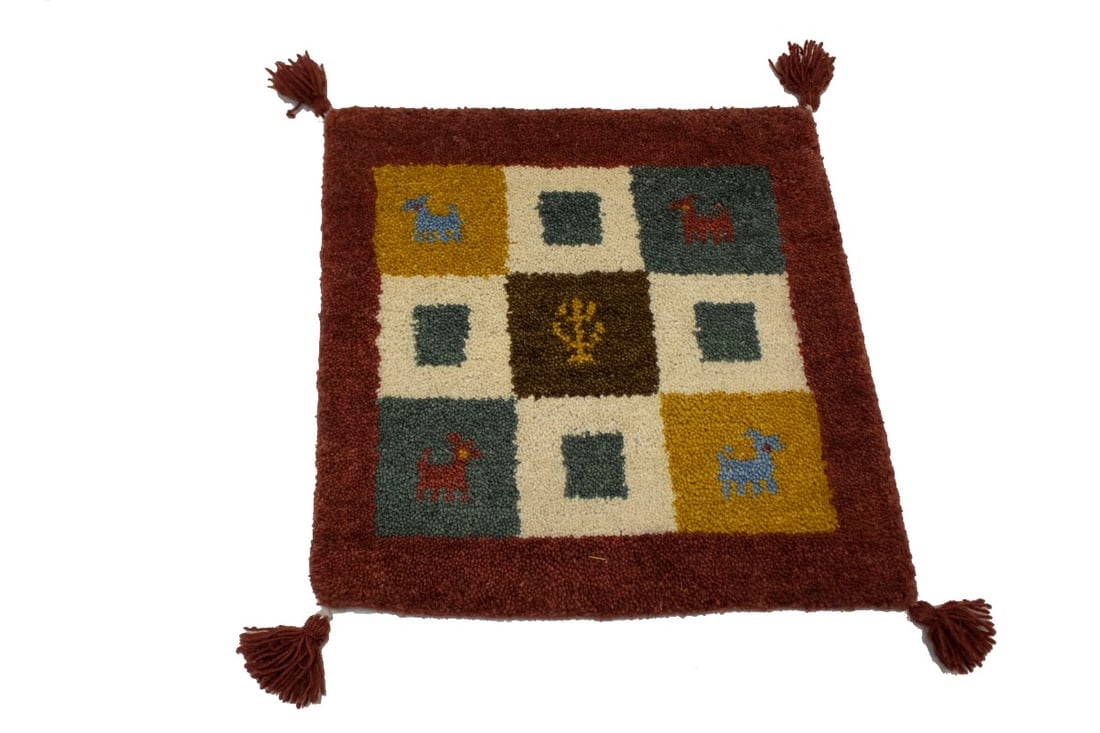 Multicolored Tribal Modern 1'5X1'5 Indo-Gabbeh Oriental Square Rug - 3