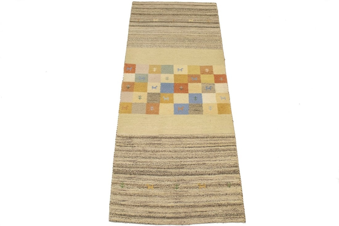 Multicolored Tribal 3X7 Indo-Gabbeh Oriental Runner Rug - 3