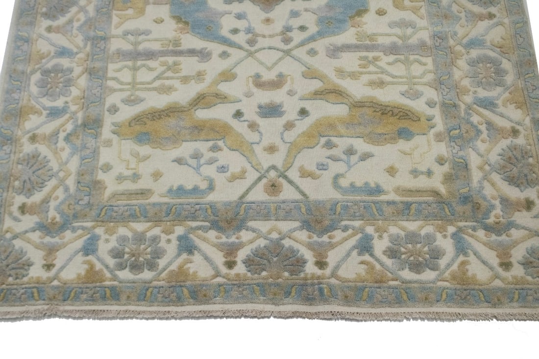 Cream Floral Traditional 8X10 Casual Oushak Oriental Rug - 5