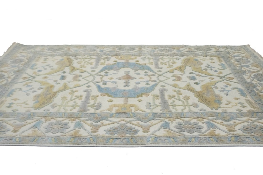 Cream Floral Traditional 8X10 Casual Oushak Oriental Rug - 6