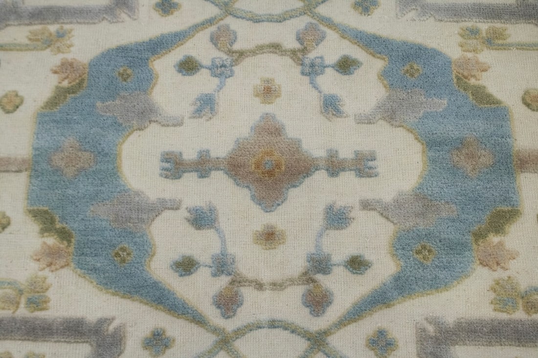 Cream Floral Traditional 8X10 Casual Oushak Oriental Rug - 7