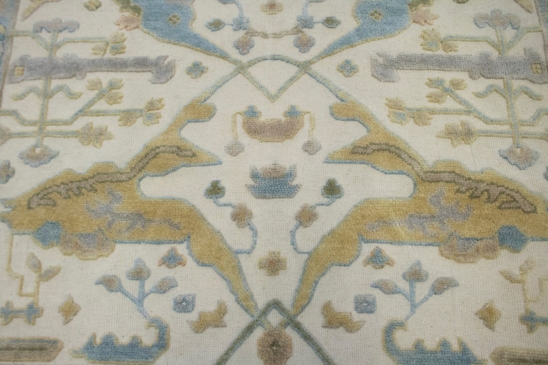Cream Floral Traditional 8X10 Casual Oushak Oriental Rug - 8
