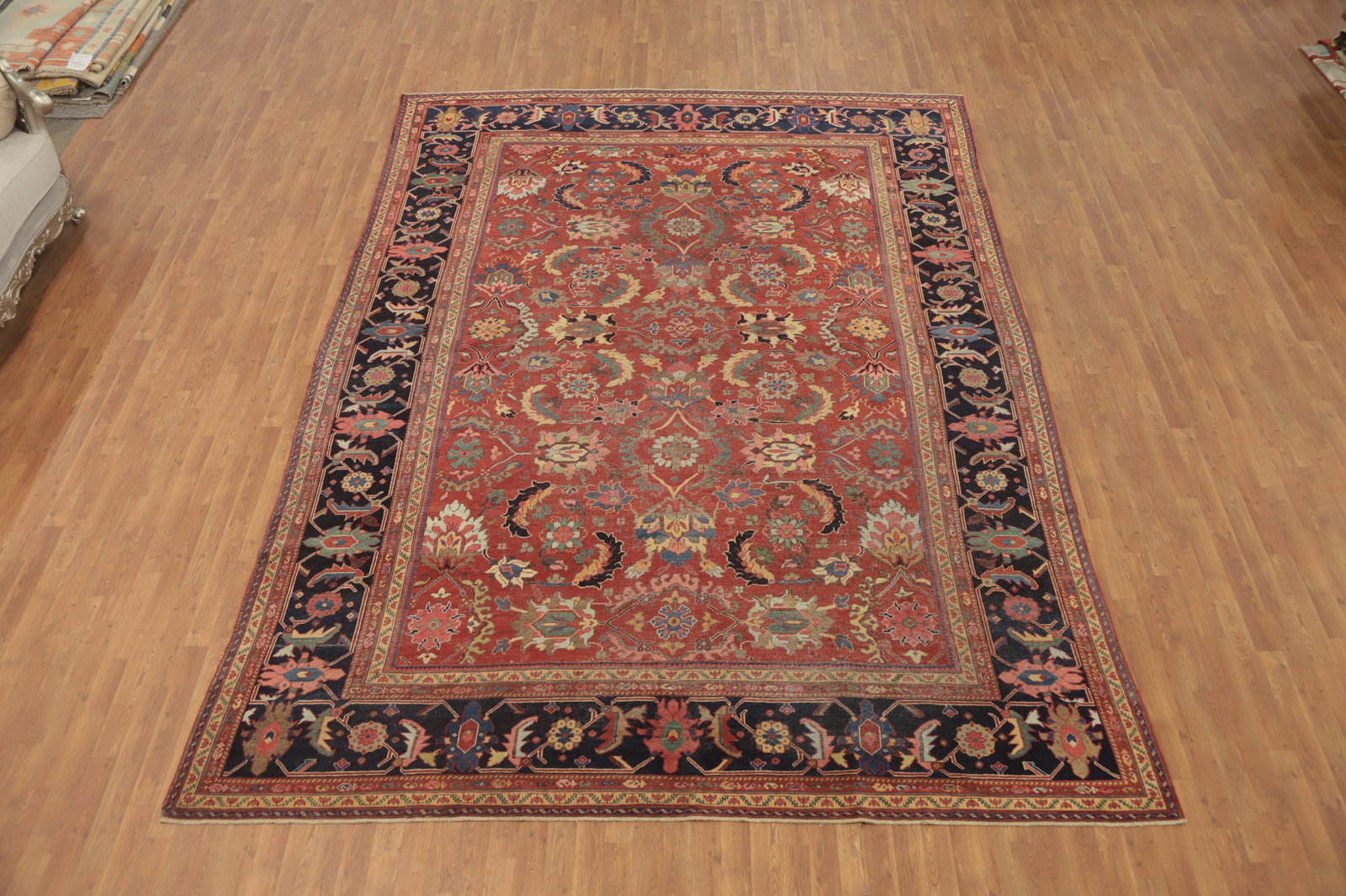 Pre-1900 Vegetable Dye Sultanabad Ziegler Persian Rug 10x13 - 2
