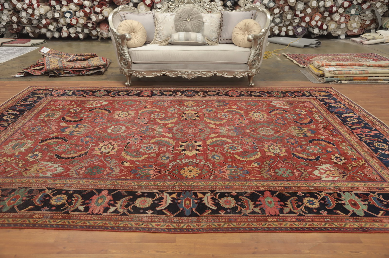 Pre-1900 Vegetable Dye Sultanabad Ziegler Persian Rug 10x13 - 3