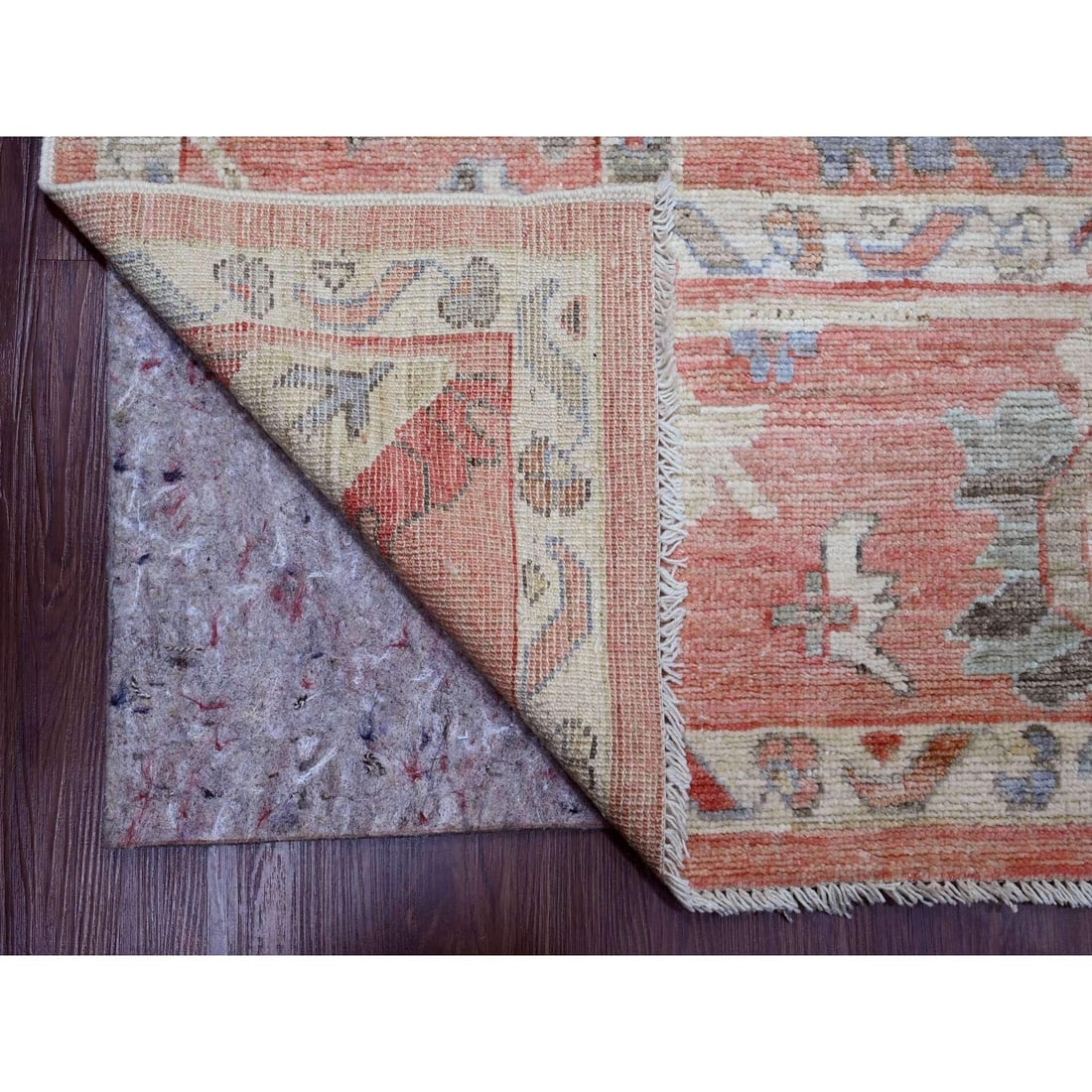 Red 100% Wool Afghan Angora Oushak Floral Design Hand Knotted Rug - 4