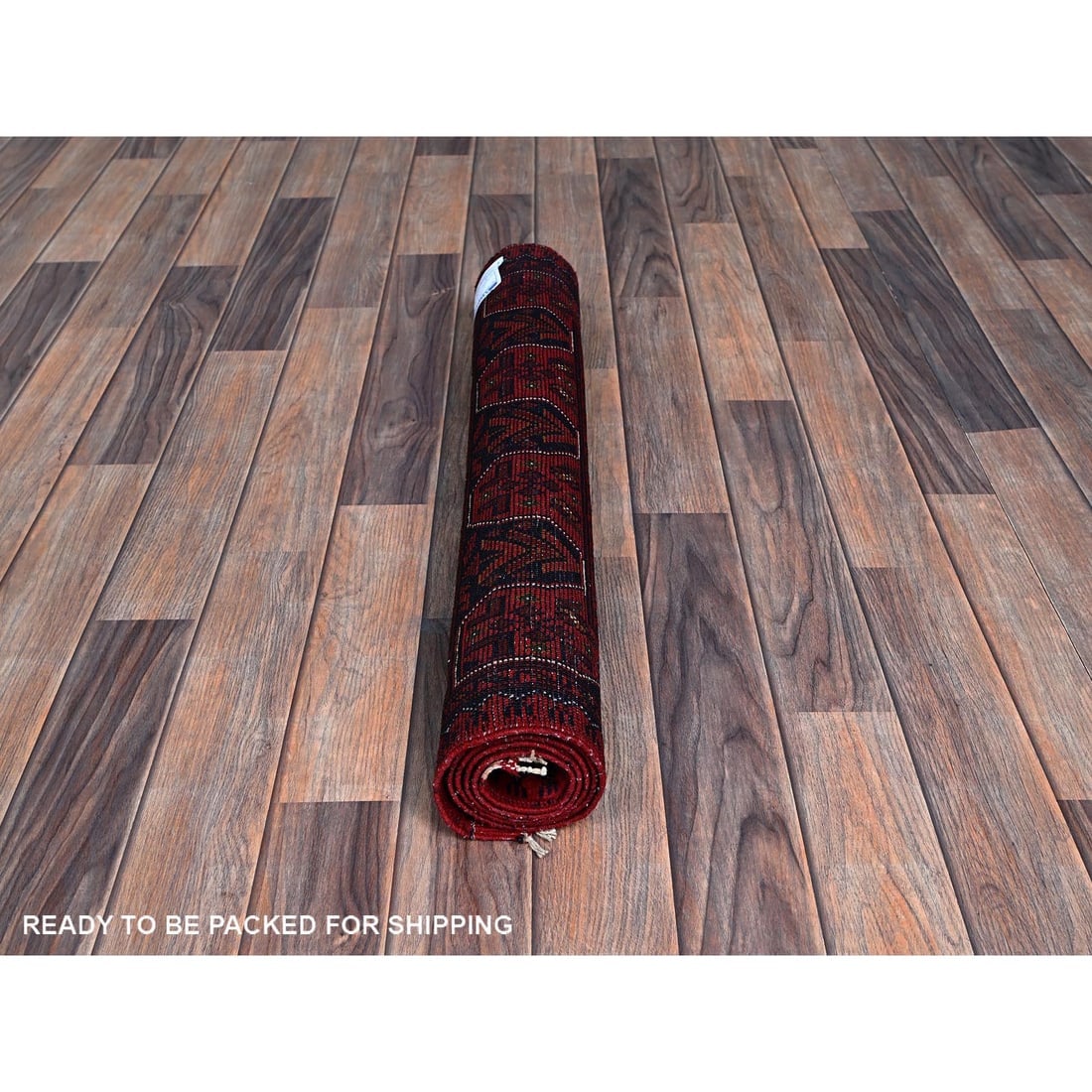 Red Afghan Khamyab Tribal Design Soft Wool Hand Knotted Oriental Rug - 5