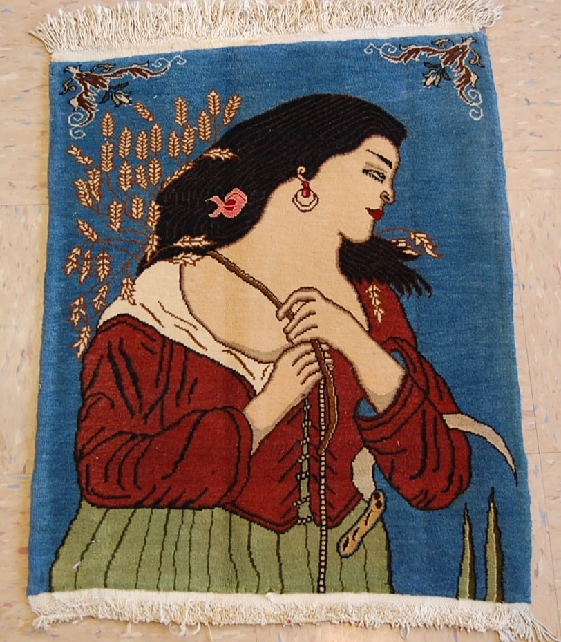 Persian TABRIZ RUG 1'8"X2'2" (1 of 7)