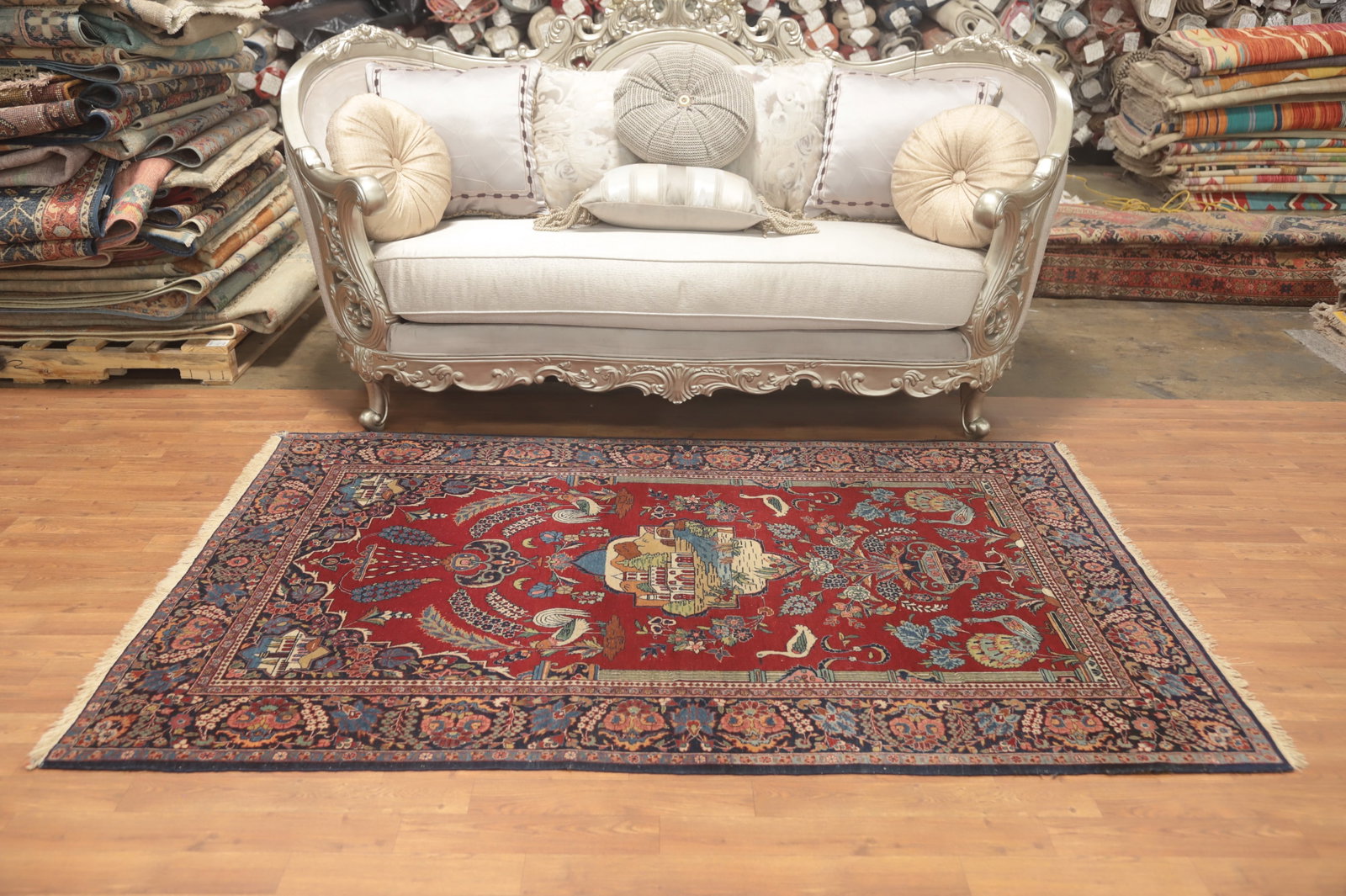 Vegetable Dye Kashan Dabir Persian Rug 5x7 - 3