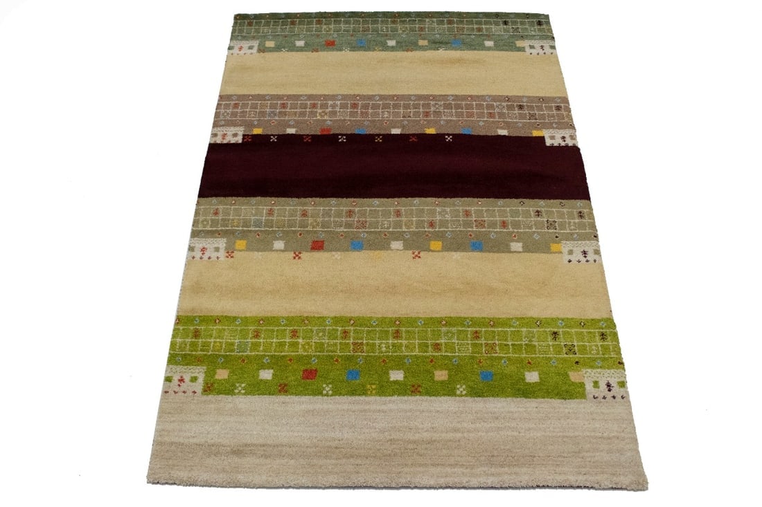 Multicolored Tribal 5X8 Indo-Gabbeh Oriental Rug - 3