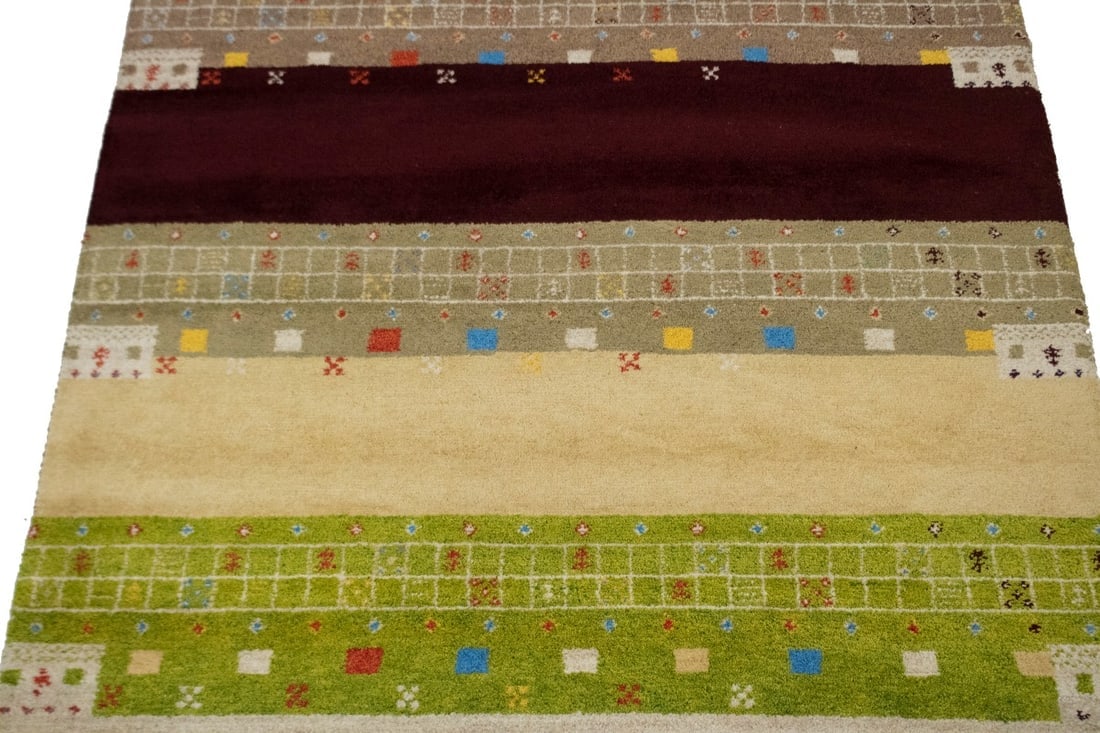 Multicolored Tribal 5X8 Indo-Gabbeh Oriental Rug - 4