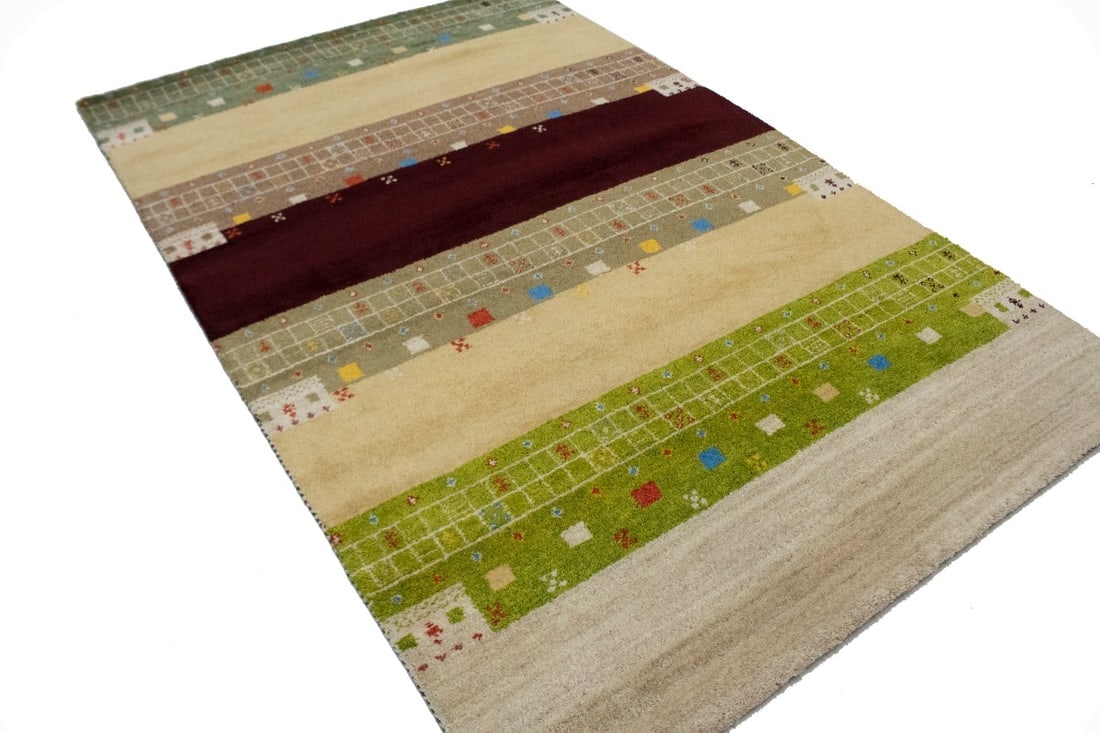 Multicolored Tribal 5X8 Indo-Gabbeh Oriental Rug - 6