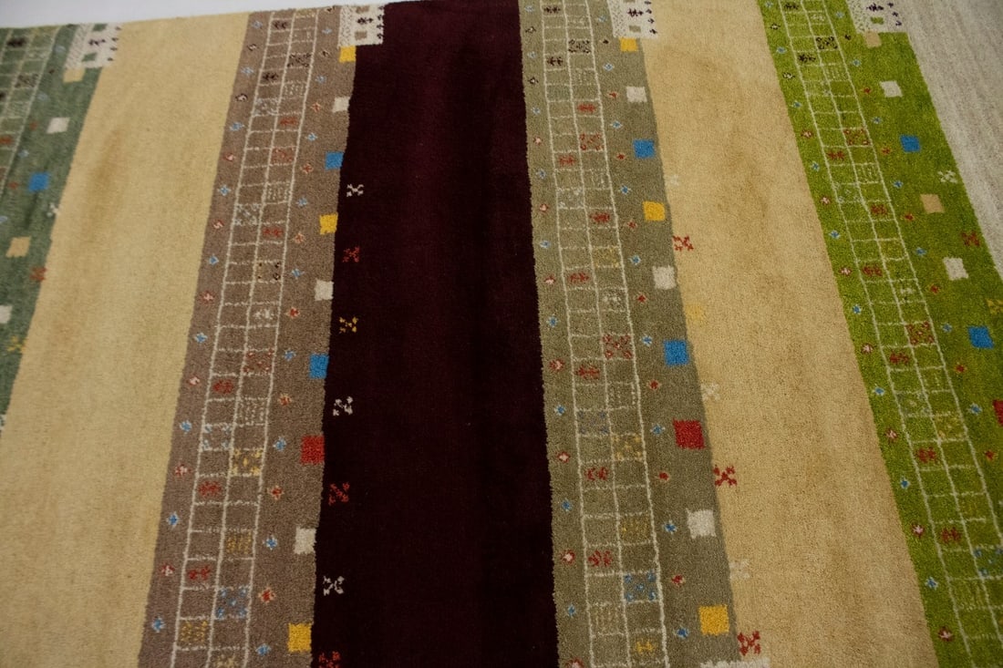 Multicolored Tribal 5X8 Indo-Gabbeh Oriental Rug - 7