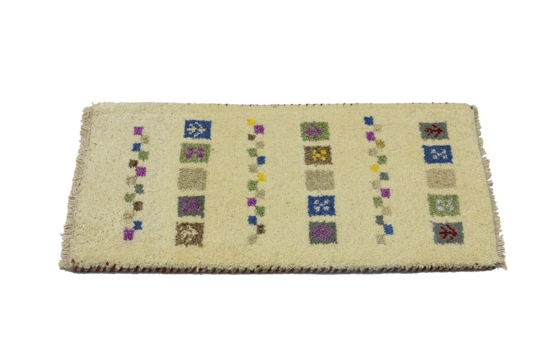 Cream Tribal 1'3X2'7 Indo-Gabbeh Oriental Rug - 7