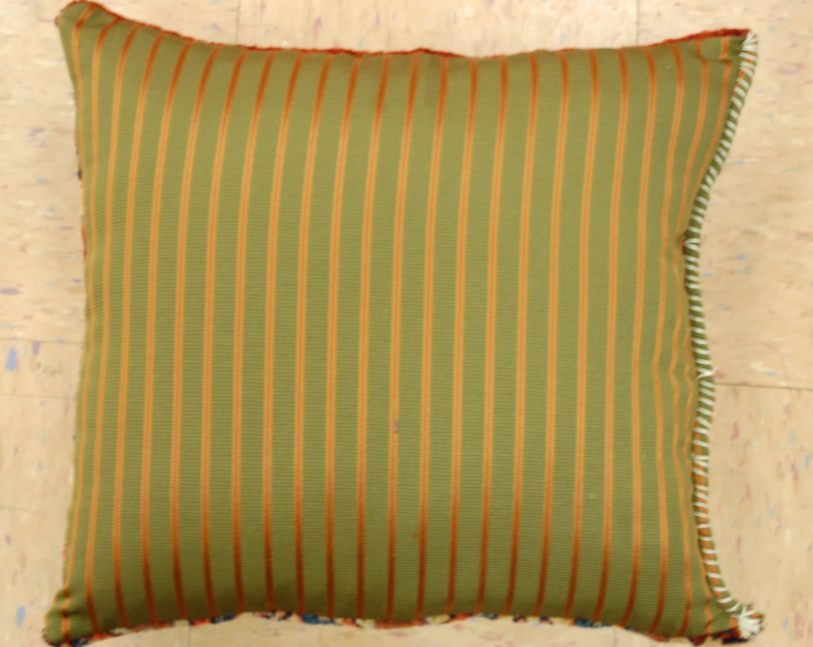 Hand-Made antique rug Pillow Cushion Rug 1'2" x 1' 8" - 3