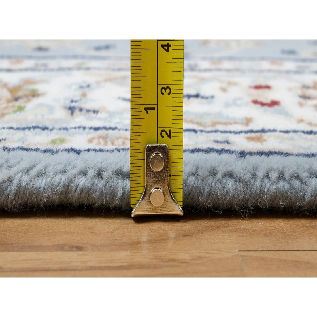 Beau Blue, 250 KPSI, Wool and Silk Hand Knotted, Nain Desgn Runner Rug - 7