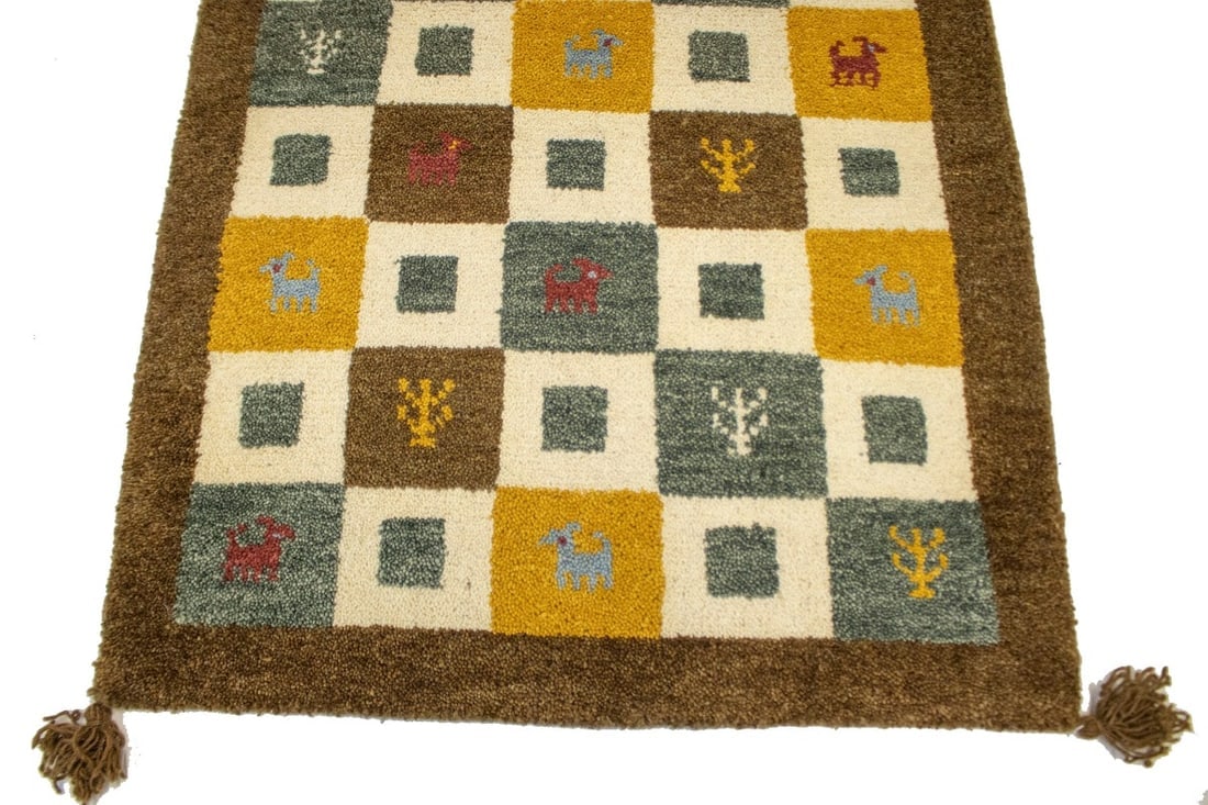 Multicolored Tribal 2X4 Indo-Gabbeh Oriental Rug - 4