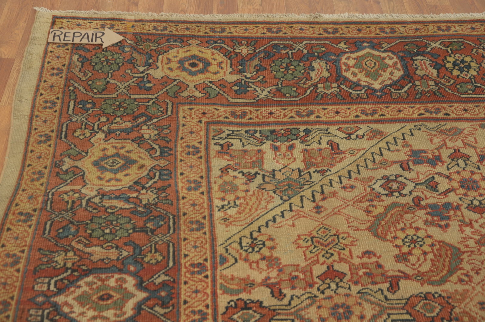 Pre-1900 Masterpiece Sultanabad Vegetable Dye Large Rug 11x12 - 14