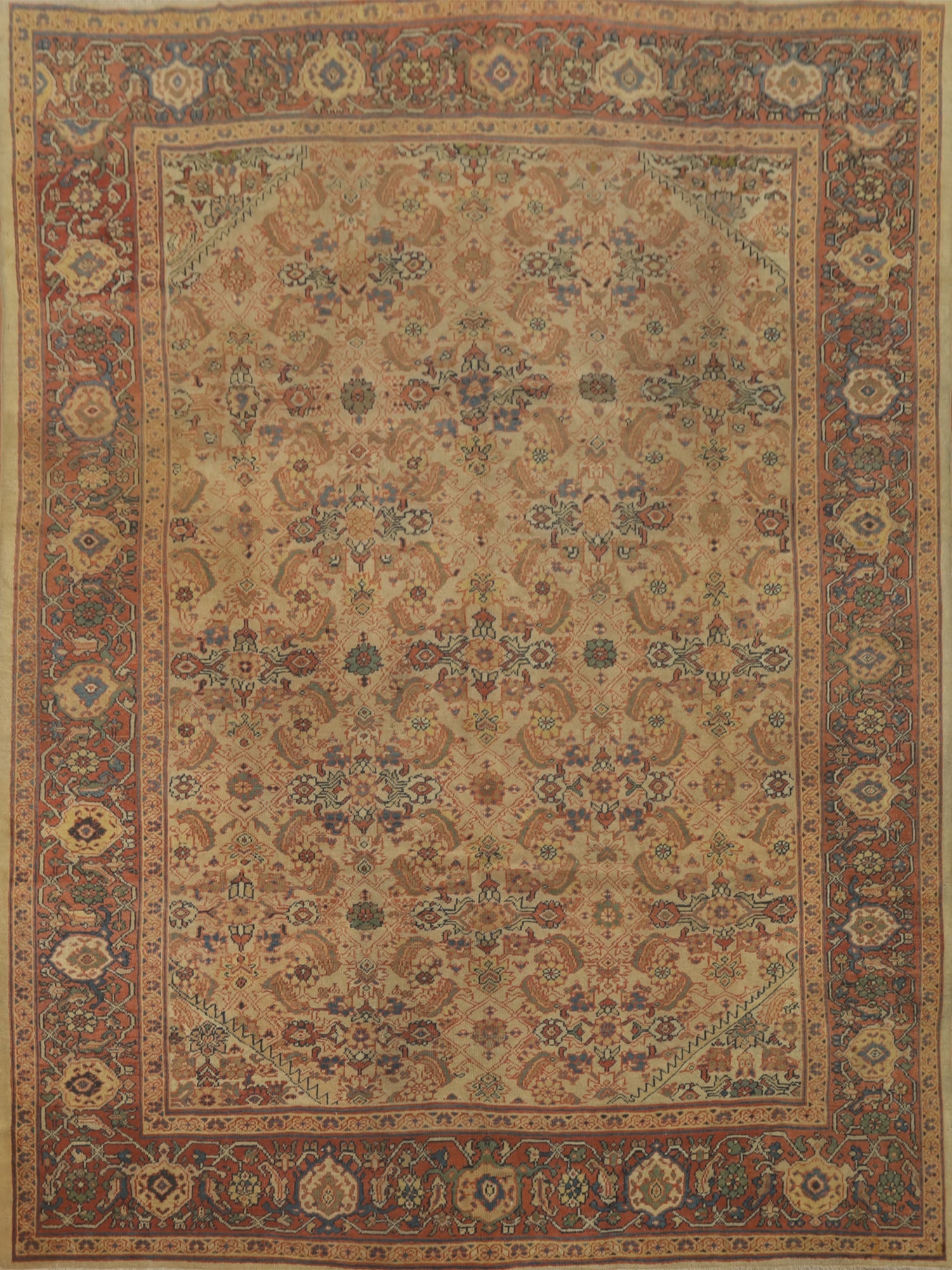 Pre-1900 Masterpiece Sultanabad Vegetable Dye Large Rug 11x12: Title: Pre-1900 Masterpiece Sultanabad Vegetable Dye Large Rug 11x12 Description:A Beautiful Genuine Iran ( Persia ) Sultanabad rug is Hand Knotted by skillful weavers in Iran ( Persia )