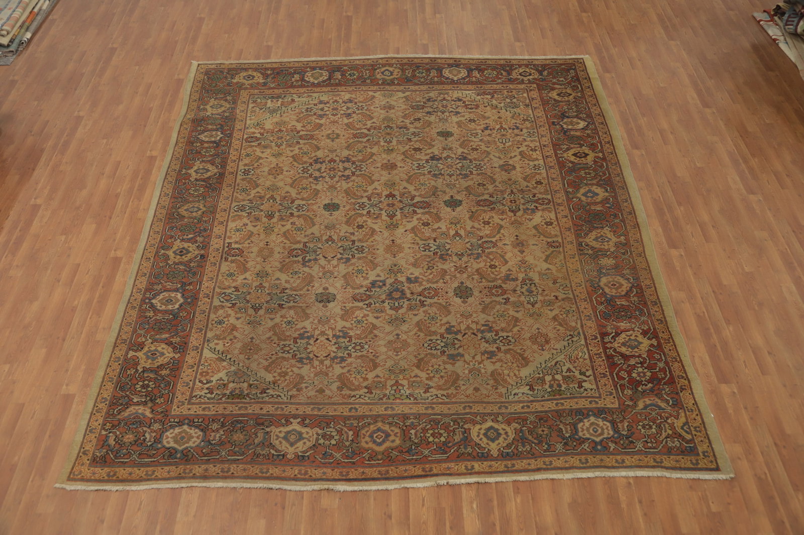 Pre-1900 Masterpiece Sultanabad Vegetable Dye Large Rug 11x12 - 4