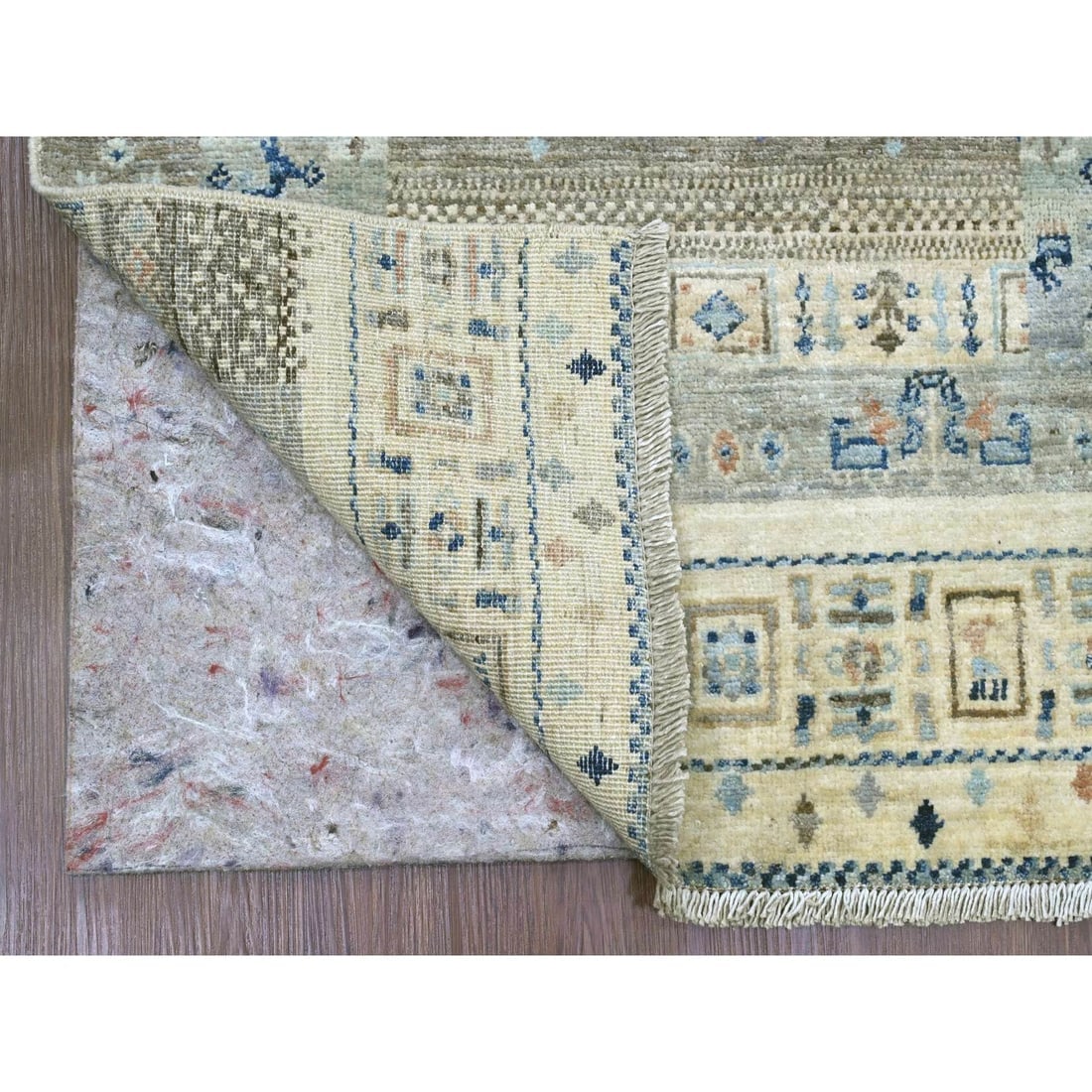 Ivory Fine Kashkuli Animal Figurines Hand Knotted Soft Wool Runner Rug - 2