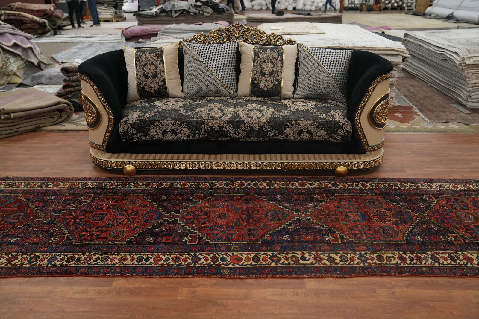 Pre-1900 Vegetable Dye Bidjar Halvaei Persian Runner Rug 4x18 - 3