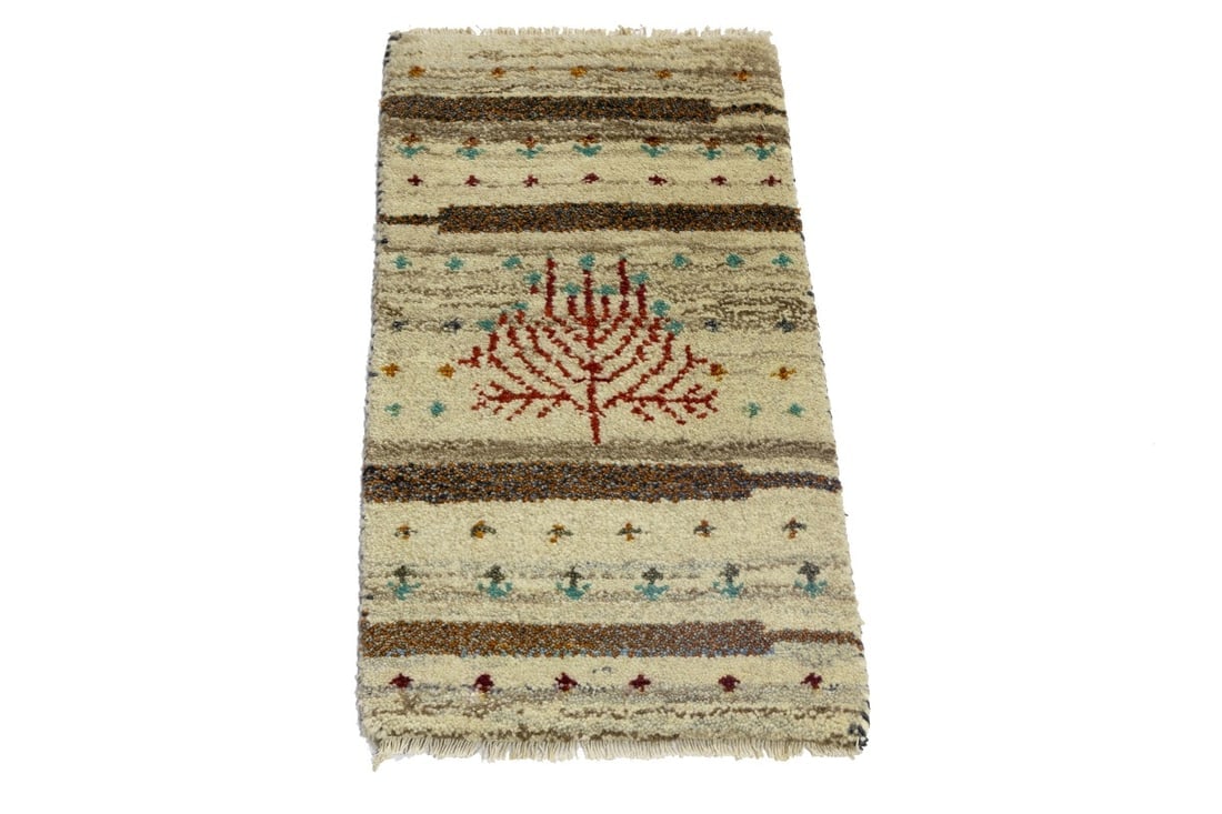 Multicolored Tribal 1'4X2'7 Indo-Gabbeh Oriental Rug - 3