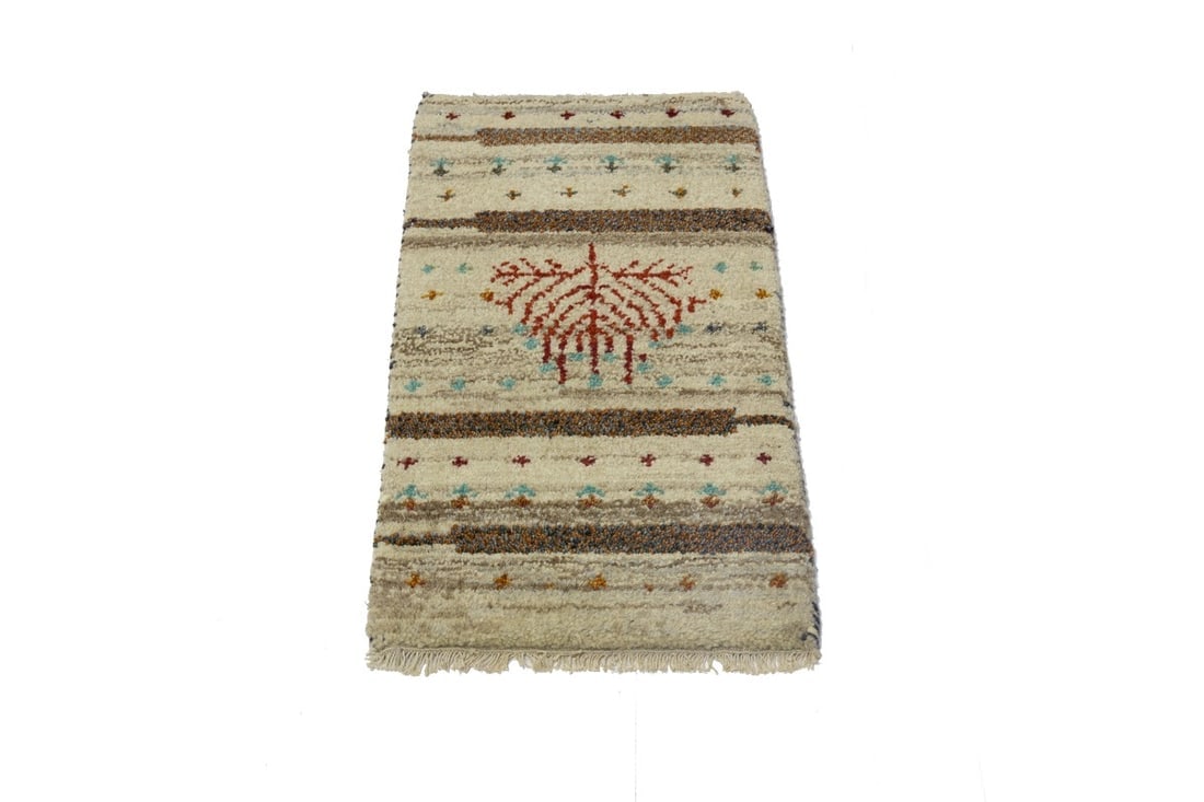 Multicolored Tribal 1'4X2'7 Indo-Gabbeh Oriental Rug - 5