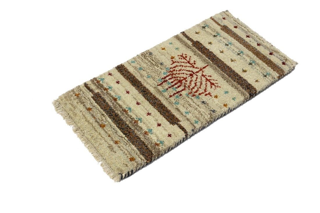 Multicolored Tribal 1'4X2'7 Indo-Gabbeh Oriental Rug - 6