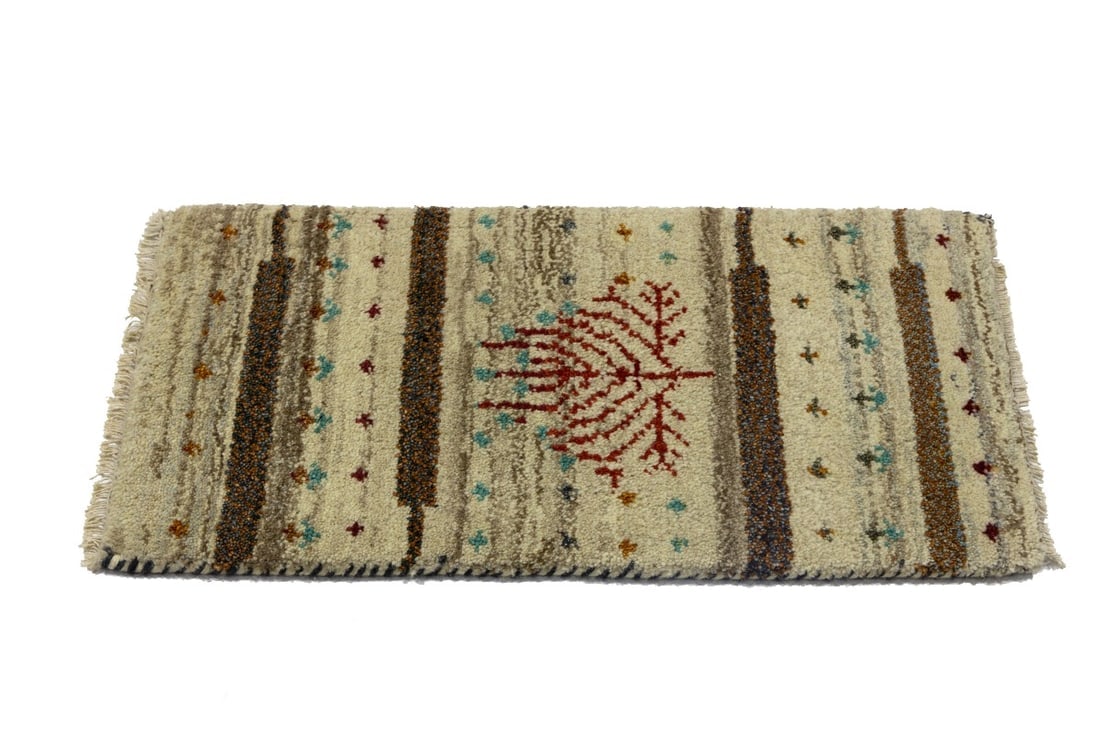 Multicolored Tribal 1'4X2'7 Indo-Gabbeh Oriental Rug - 7
